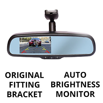 Reverse camera with auto-brightness monitor (in-mirror) RCMAD