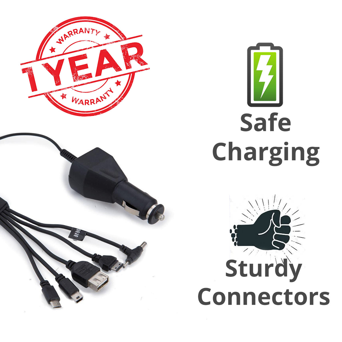 Blackcat Mobile Charger with 5in1 cable MyAutozone.in