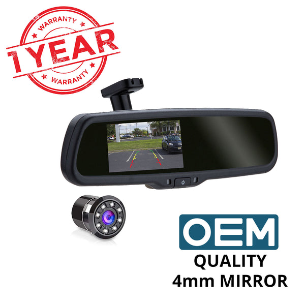 Reverse camera with auto-brightness monitor (in-mirror) RCMAD