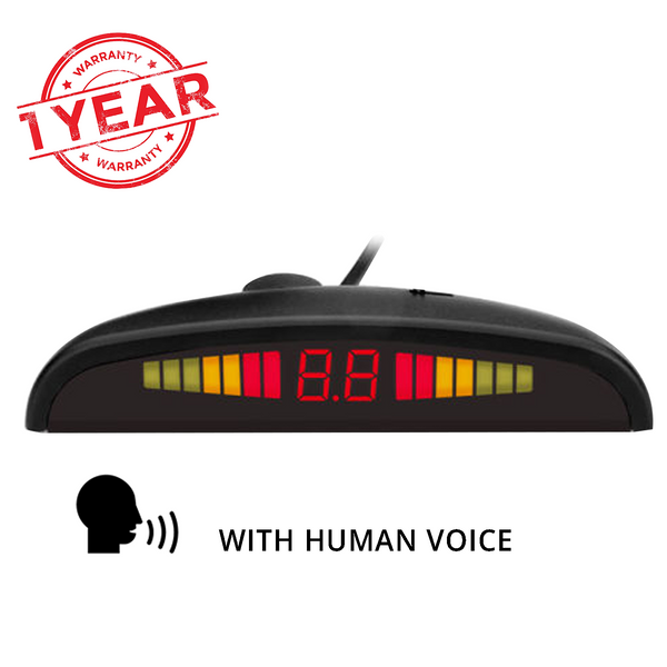 Blackcat Car Reverse Parking Sensor & Screen (LED) on Dashboard with Human Voice; 4 ultrasonic sensors (RSCDV)