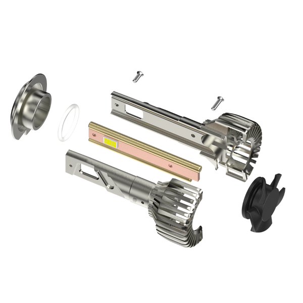 Blackcat 160W LED headlight bulb – exploded view