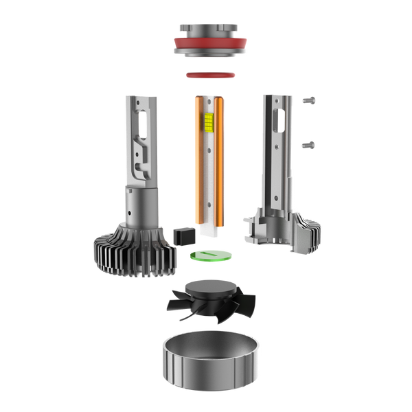Blackcat 220W LED headlight bulb – exploded view