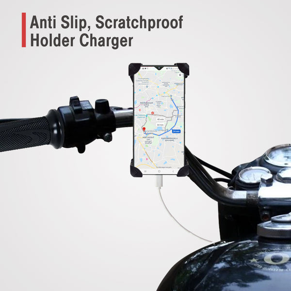 Blackcat Bike Mobile holder with charger for bikes and scooter Spyder v2 (2019) | Fast Charge |with On/Off Switch