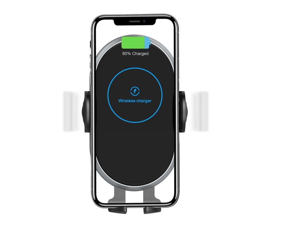 Blackcat Wireless Car Mobile charger with Holder, Fastest Wirelss Charger  15 w Charging, Phone Stand for Car dashboard, Qi Compliant, Compatible with 