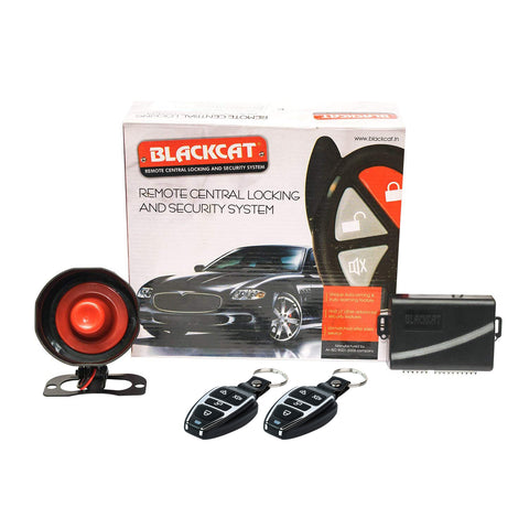 Blackcat Universal Remote Central Locking System with Siren | 1 Door Locking Motor | 2 remote for Keyless Entry| 3 Years Warranty