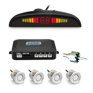 Blackcat Car Reverse Parking Sensor & Screen (LED) on Dashboard with Beep Beep Sound; 4 ultrasonic sensors